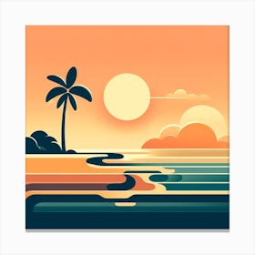 Sunset On The Beach Canvas Print