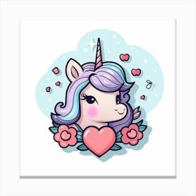 Cute Unicorn 697 Canvas Print