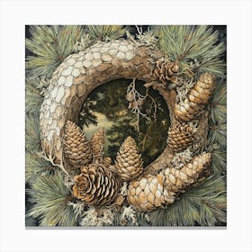 Pinecone Wreath Canvas Print