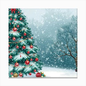 Christmas Inspired Banner Texture With Snowy Bac 1718395012 4 Canvas Print