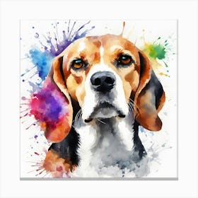 Beagle watercolor painting, National Pet Day! Canvas Print