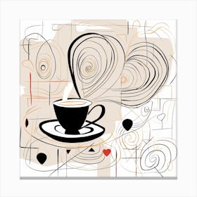 Coffee Love Illustration 3 Canvas Print