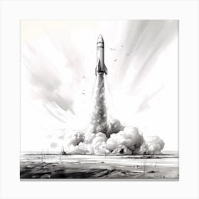 Fictional Rocket Launch Sketch 2 Canvas Print