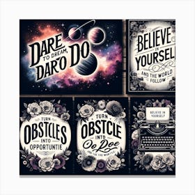 A Collection Of Motivational Quotes In An Artistic Format Canvas Print