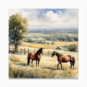 Horses In The Field 29 Canvas Print