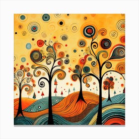 Abstract Tree Painting 2 Canvas Print