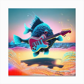 Fish With Guitar Canvas Print