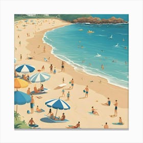 People On The Beach 1 Canvas Print
