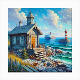 House By The Sea Canvas Print