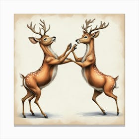 Default A Funny Deer Attempting To Dance The Tango But Its Ant 3 Canvas Print