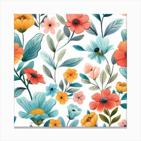 Floral Seamless Pattern 7 Canvas Print