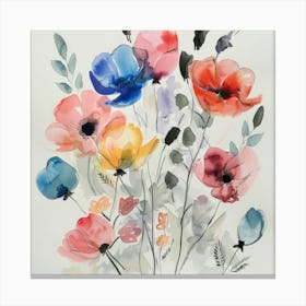 Watercolor Poppies 9 Canvas Print