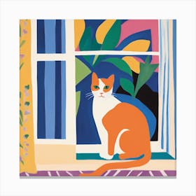 264798 Matisse Inspired Open Window Cat Art Print Xl 1024 V1 0 Canvas Print