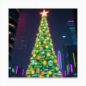 Christmas Tree In The City 1 Canvas Print