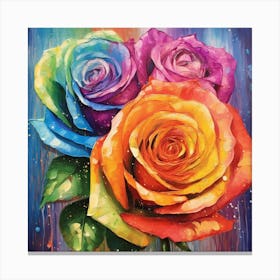 Rainbow Roses 1 Canvas Print