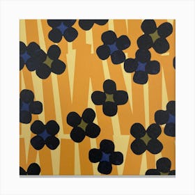 Flowers On A Yellow Background Canvas Print