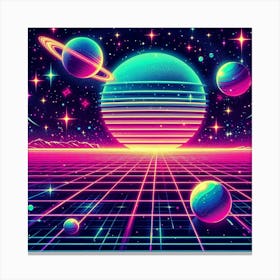 Retro Futuristic Elements,Retro Futuristic Background,Retro Futuristic Templates (18) Canvas Print