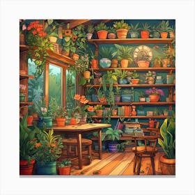 Room Full Of Potted Plants Canvas Print