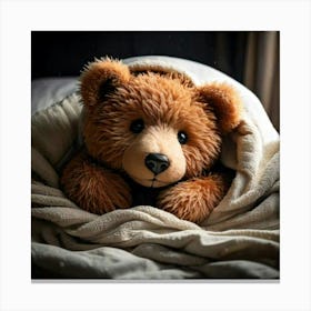 Firefly Cozy Little Bear Snuggled In Bed 27600 Canvas Print