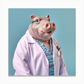 Doctor Hippo Canvas Print