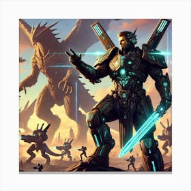 Warlord Atrion Battle Strategy Sci Fi Canvas Print