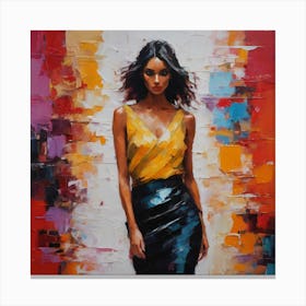 Woman In A Yellow Dress Canvas Print