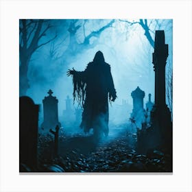 Silhouette Of A Daemon Enveloped In Fog Human Costumes Hinting At A Scary Presence Steam Rising To (2) Canvas Print