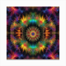 Psychedelic Flower Mandala Canvas Print