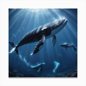 Humpback Whales paintings art print Canvas Print