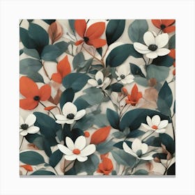 Abstract Floral Pattern Canvas Print