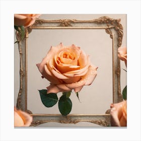 Roses In A Frame 1 Canvas Print