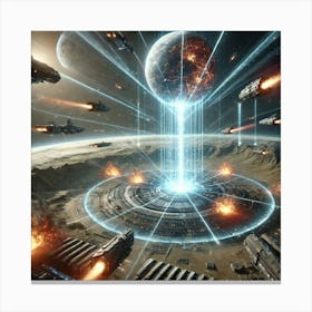 Lunar Rift Bombardment Array Space And Planetary Combat Converted Canvas Print