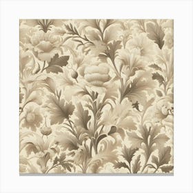 Beige Floral Canvas Print