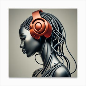 Woman With Headphones 57 Canvas Print
