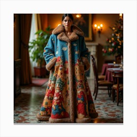 Woman In A Coat Canvas Print