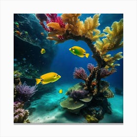 Coral Reef With Tropical Fishes 2 Canvas Print