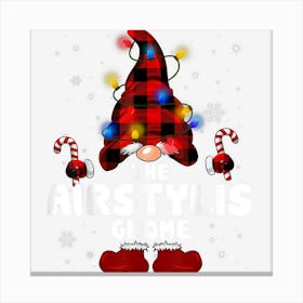 The Hairstylist Gnome Buffalo Plaid Christmas Tree Light Fun Canvas Print