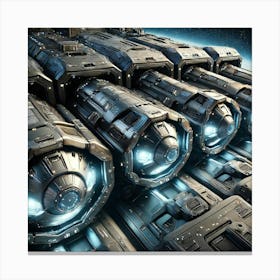 A Close Up Futuristic Scene Showing The Missile Po Canvas Print