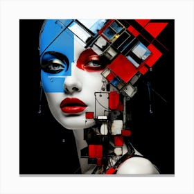 Woman With A Futuristic Face Canvas Print