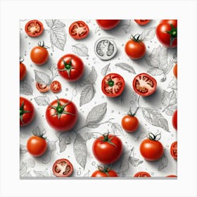 Tomatoes On A White Background 1 Canvas Print