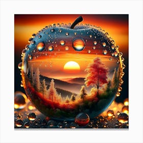 Sunset Apple: Serenity, Nature, Beauty Canvas Print