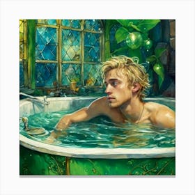 Draco Malfoy takes a bath Canvas Print