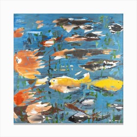 Red Fish Square Canvas Print
