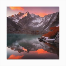 Abstact Mountain Sun Art Print (4) Canvas Print