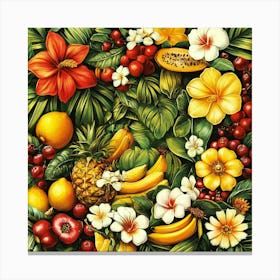 Tropical Fruit Art Canvas Print