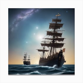 Ship In The Sea Canvas Print