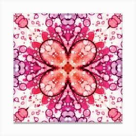 Pink Watercolor Flower Pattern From Bubbles 5 Canvas Print