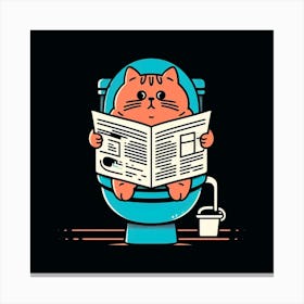 Cat Reading Newspaper 7 Canvas Print
