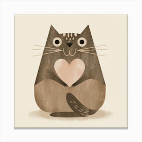 Cat With Heart Canvas Print