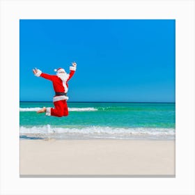 Santa Claus On The Beach 1 Canvas Print